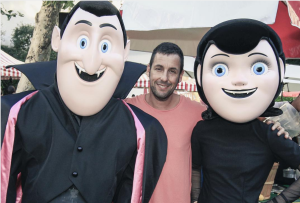 Adam Sandler with The Hotel Transylvania Characters