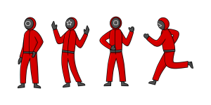 Red costume squid game