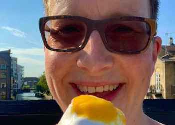 Jo Church eating ice cream