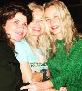 Young Connie Nielsen with friends