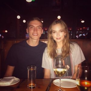 Charlie Comer and Jodie in a restaurant