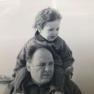 Michael Gandolfini with his father