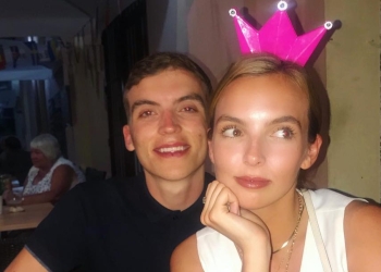 Charlie Comer with his sister