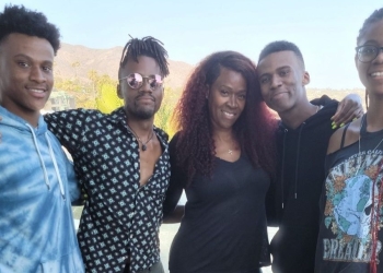 Tacoma Simmons with his family