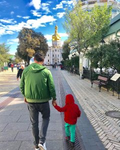 Oleksandr with his son