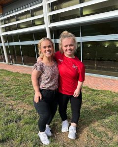 Maisie Summers-Newton with a fellow Paralympian 
