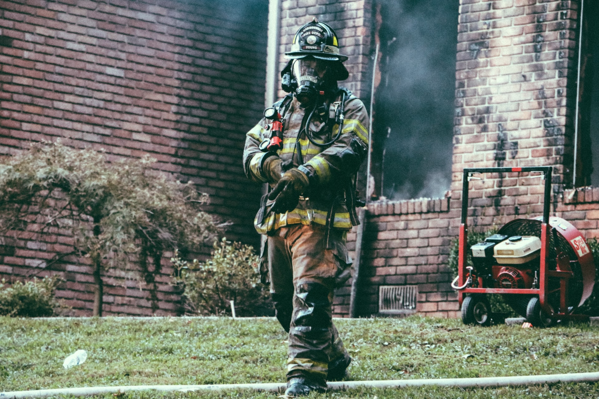 Fireman wearing uniform