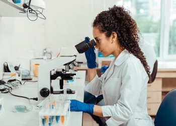 Scientist working in lab