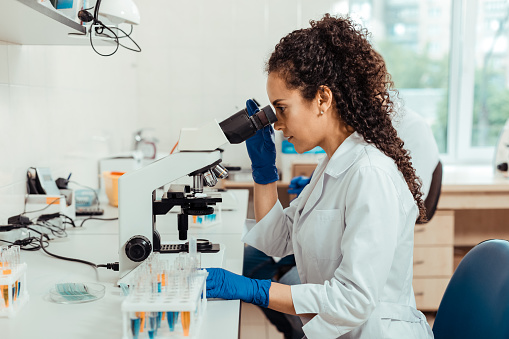 Scientist working in lab