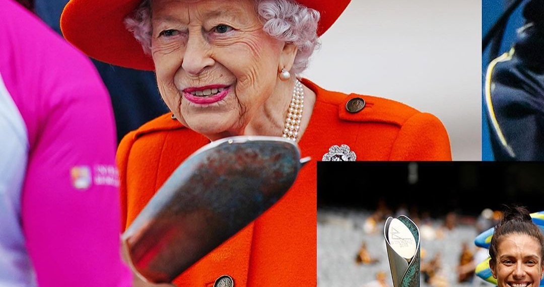 Queen Elizabeth II in red dress
