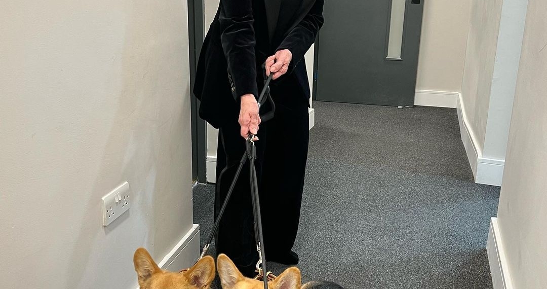 Sharon Osbourne with her dogs