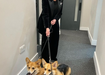 Sharon Osbourne with her dogs
