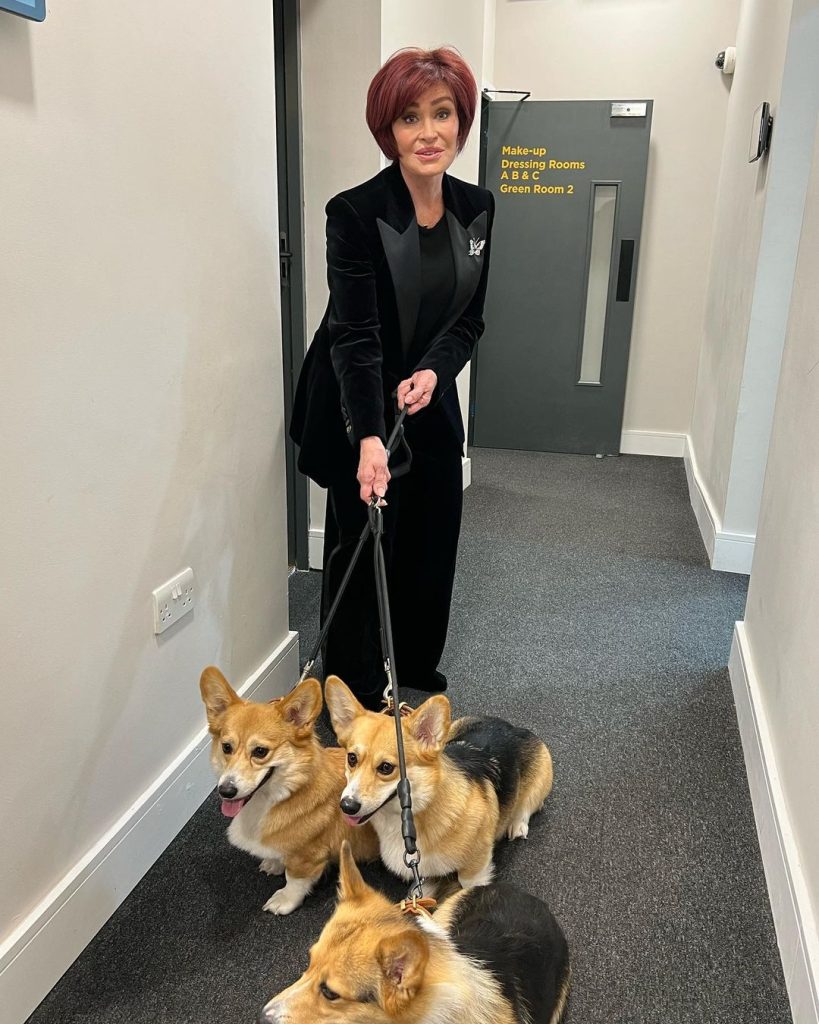 Sharon Osbourne with her dogs