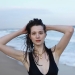 Anastasia Cebulska in black swimsuit