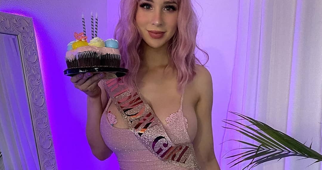 Pink Sparkles in a pink dress for her birthday